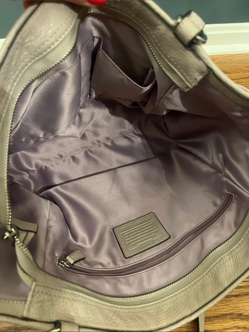 COACH Putty PARK STUDDED CARRIE TOTE Purse Bag F 31286